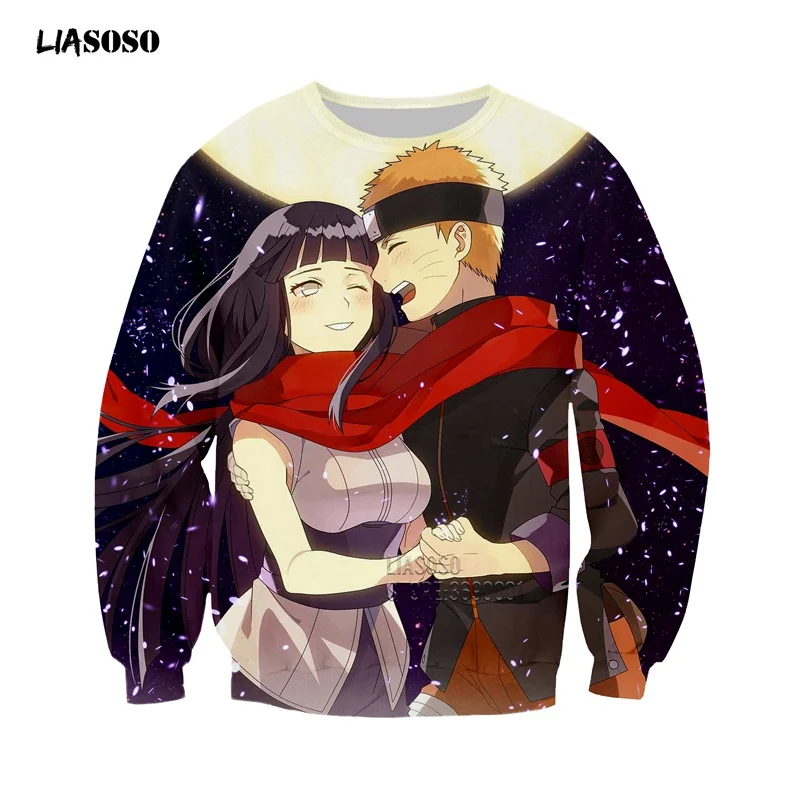 

LIASOSO 3D Print Unisex Anime NARUTO Hyuga Hinata Uzumaki Naruto Kakashi Sakura Sweatshirt Casual Tops X2287