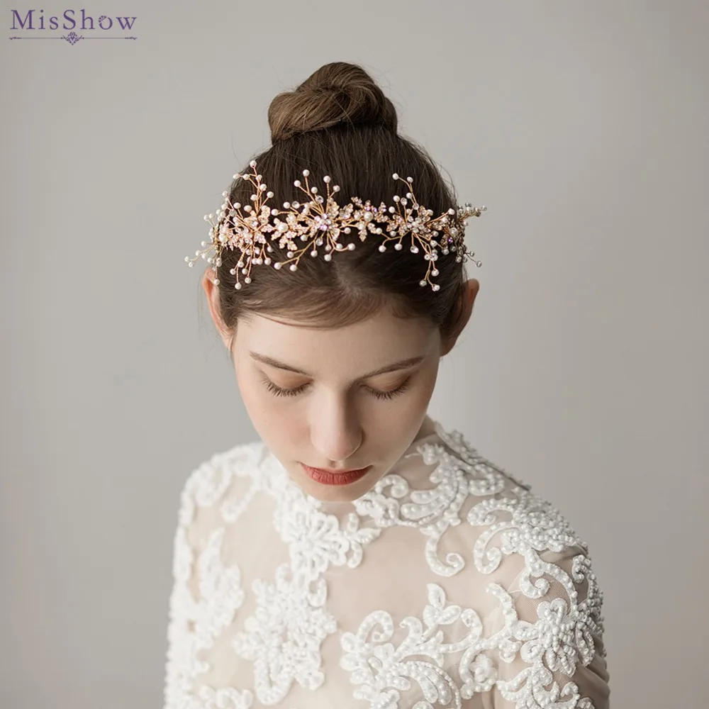 Elegant Handmade Crystal Rinestone Wedding Hair Accessories 2018 Pearls