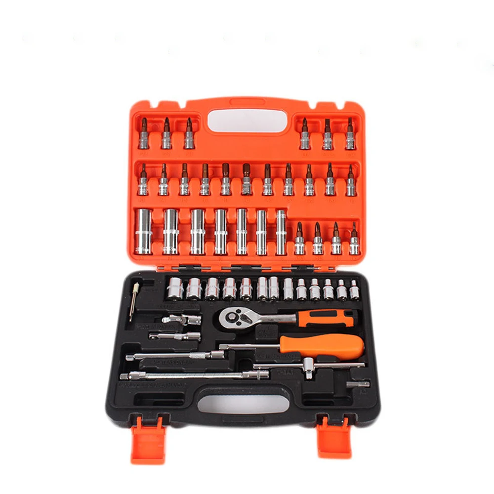 

HGhomeart 56 Pcs Multitool Ratchet Set of Tools Spanners Socket Set Wrench Tool Set Wrench Set Ratchets Car Repair Hardware Kit
