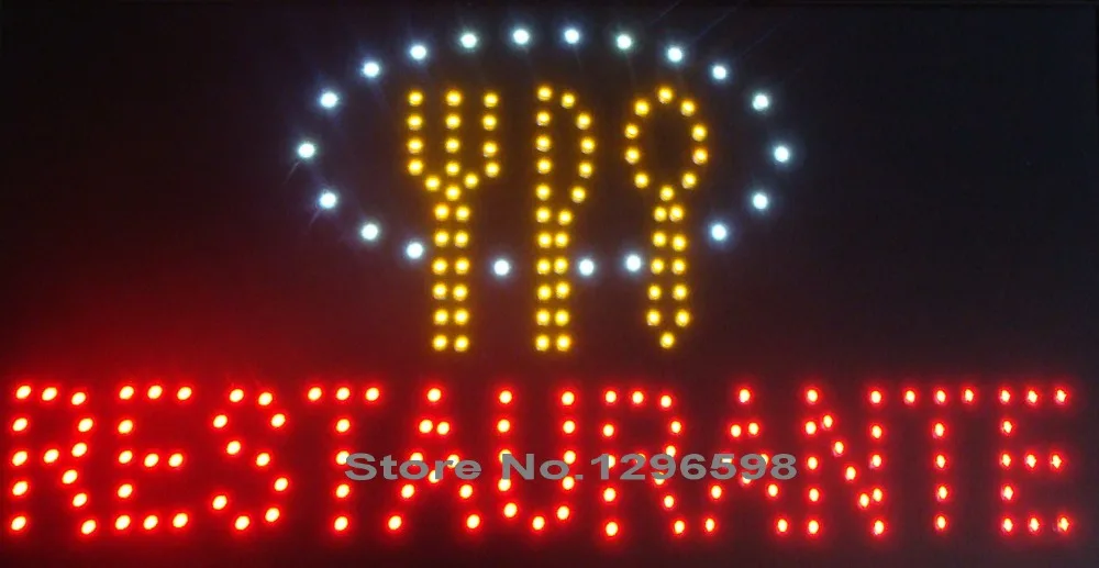 

2017 светодиодный рекламный знак для ресторана, распродажа, низкая мощность на заказ, 10x19 дюймов, полуоткрытый, Ультраяркий