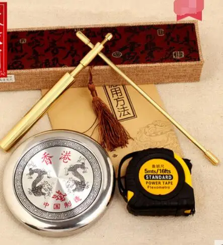 High Precision Assisted Compass for Measuring Magnetic Field and Finding Dragon Points with Brass Fengshui Detecting Rod | Дом и сад