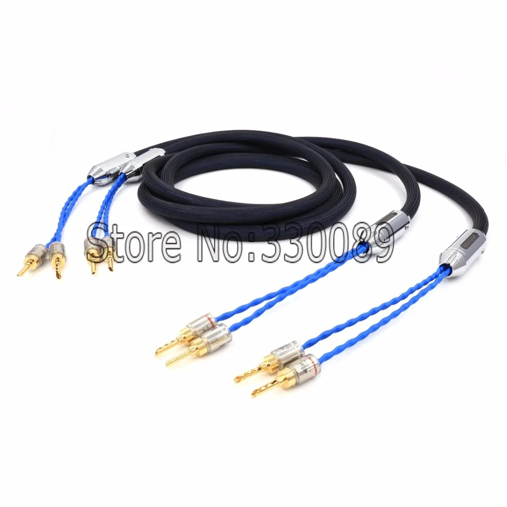 

Free shipping Pair Siltech 25th Classic Anniversary 770L speaker cable silver-gold wire with Gold plated banna plug