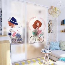 Милые девушки Стиль статические Съемный солнцезащитный крем Стекло Стикеры солнцезащитный крем изоляции Стекло окна, самоклеящиеся Плёнки-30