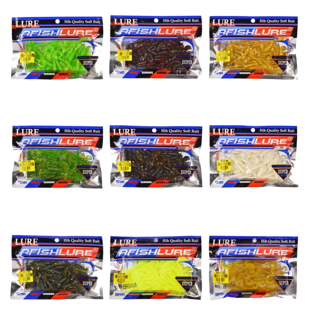 

Three Tails Soft Worm 38mm 0.7g Mini Curly Tail Soft Lure Swimbait Artificial Bait Down Fishing Silicone Baits Soft worm
