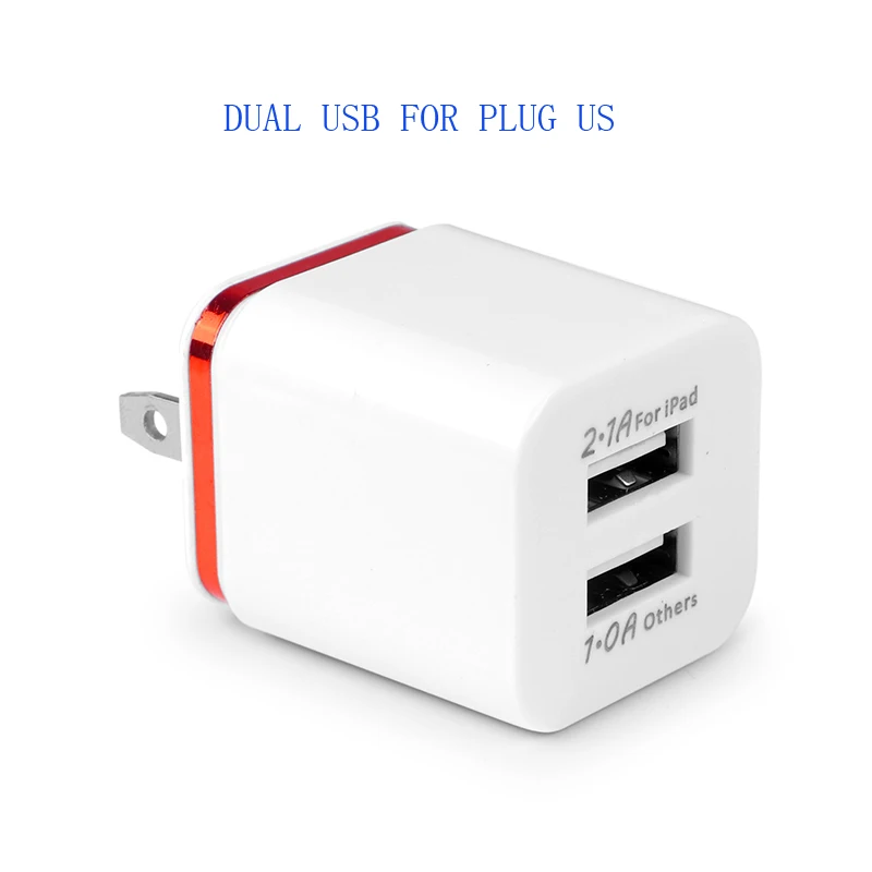 3.1A универсальное 2 порта USB зарядное устройство для мобильного телефона настенное зарядное устройство с вилкой США/ЕС адаптер для путешествий для iPhone samsung iPad для Xiaomi - Тип штекера: plug us red