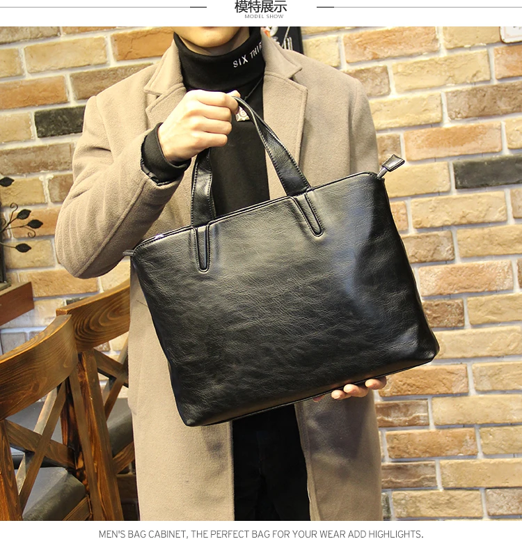 Новая мода сумки Высокое качество из искусственной кожи для мужчин черный Портфели Бизнес Посланник на одно плечо Children t сумка для ноутбука