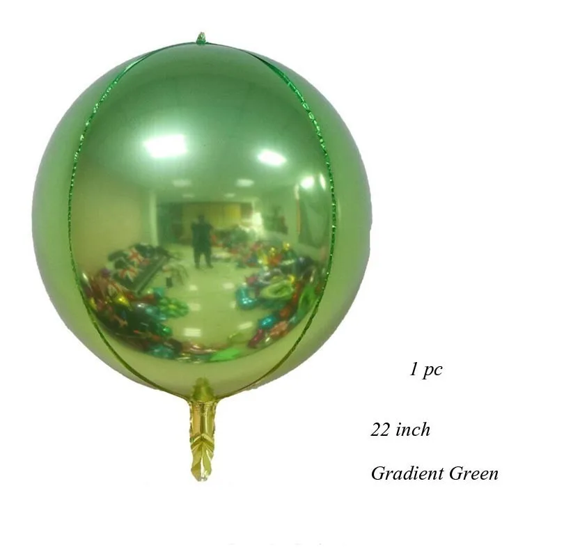 1 шт. 4D диско цветной яркий 22 дюйма градиентный цвет Гелиевый шар для украшения дня рождения и свадьбы реквизит для фотосессии принадлежности для детского душа - Цвет: 1PC Gradient Green