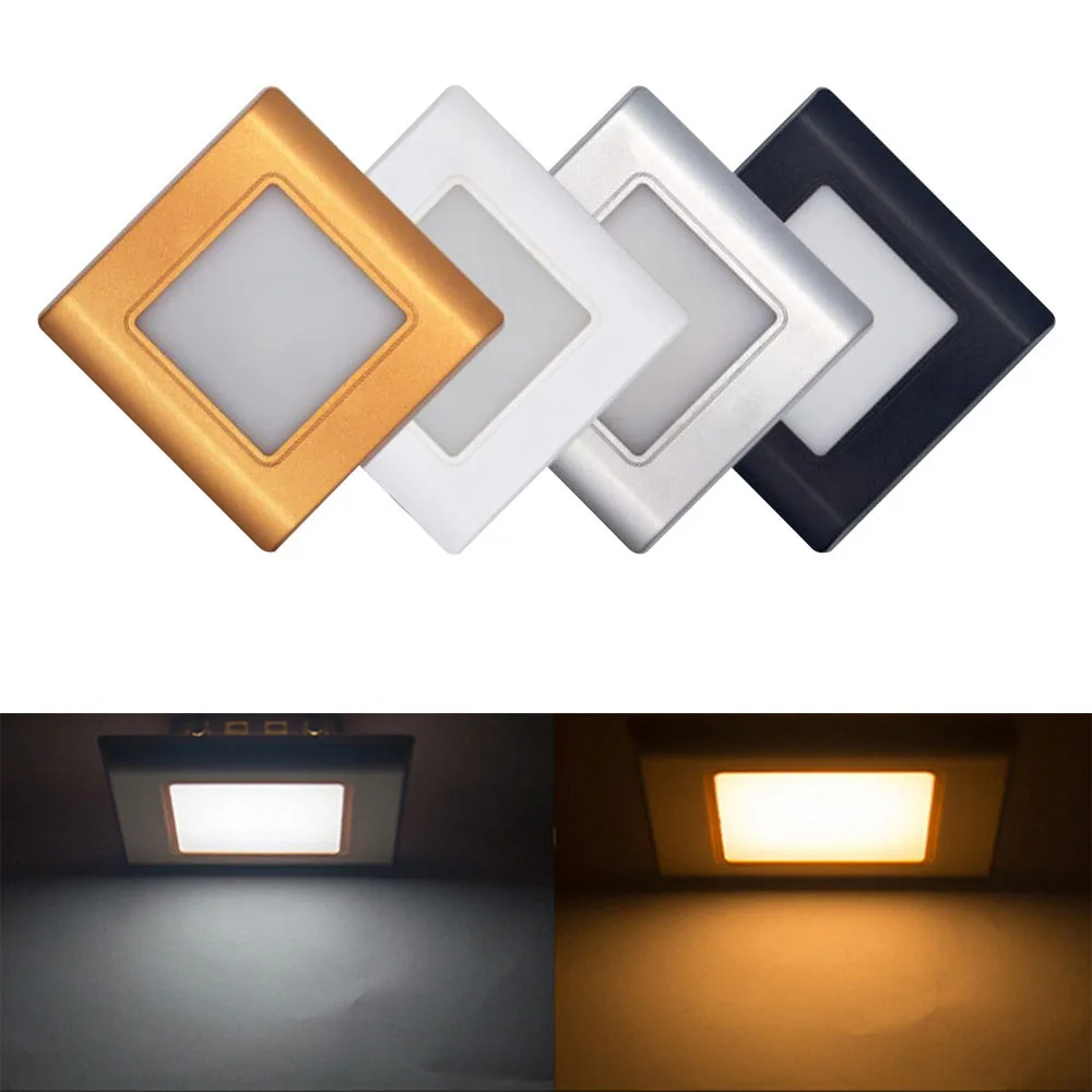  LED Stair Light Wall Lamp Square Recessed Step Lamp aisle lights Footlight Embedded walls lighting  - 32861311451