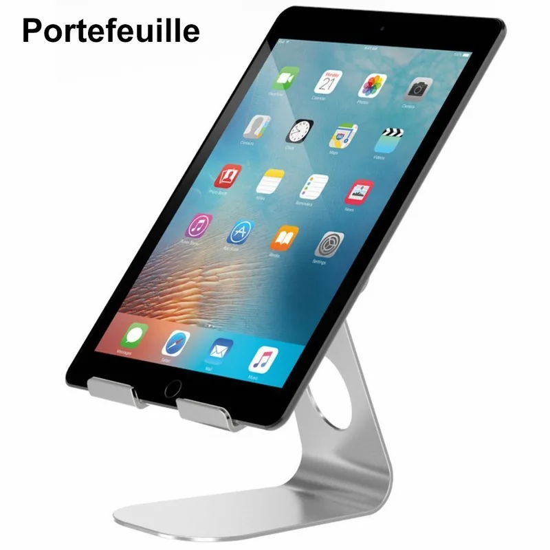 Portefeuille Adjustable Tablet Stand Holder Dock for iPad Pro 10.5 12.9 9.7 Air 2 mini Samsung Metal Aluminum Alloy Support Bed (1)