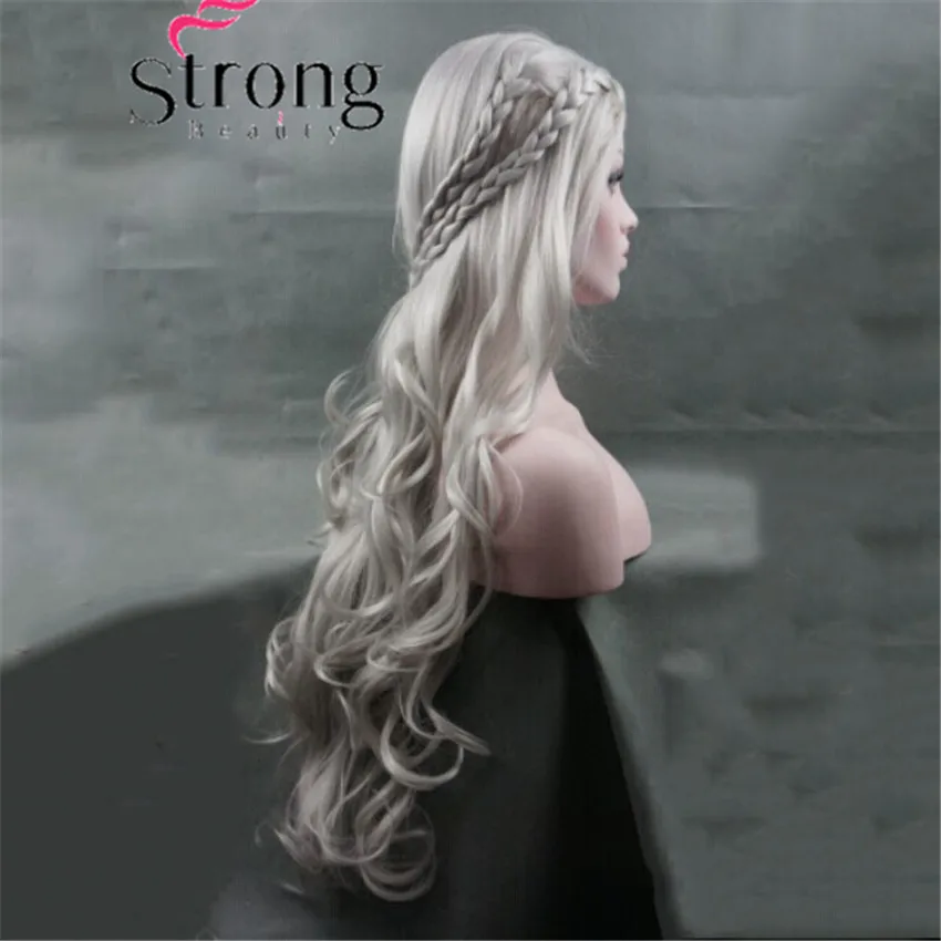 StrongBeauty Длинные Волнистые Серебряные Косплей парик костюмы парик волос