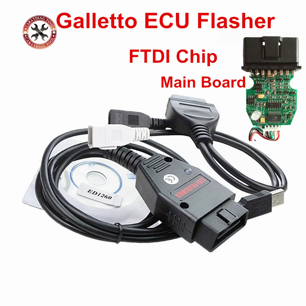 

2019 Professional Galletto 1260 ECU Chip Tuning Tool EOBD Programmer ECU Flasher Green PCB FTDI FT232RL Chip Read Write Car ECU