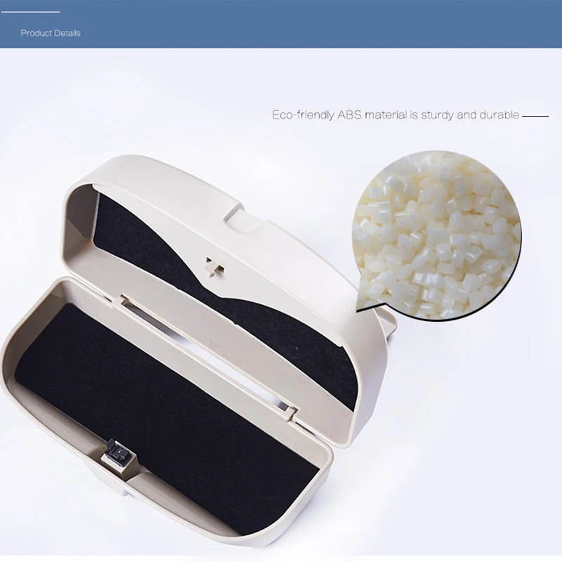 Durable ABS Car Glasses Case Holder Clip Sun Protection Sunglasses Storage Box Sunglasses Holder Accessories