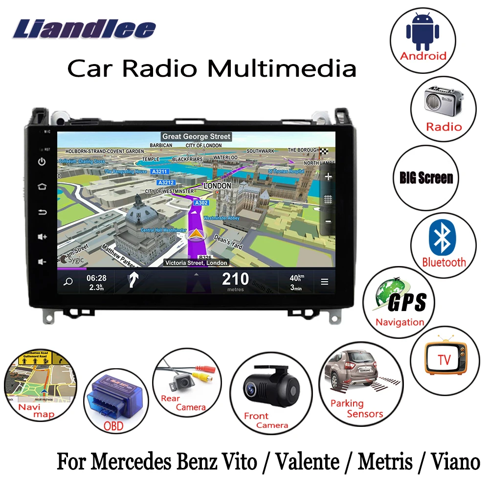 Для Mercedes Benz Vito/Valente/Metris/Viano Android автомобильный Радио плеер gps навигация Мультимедийная экранная система