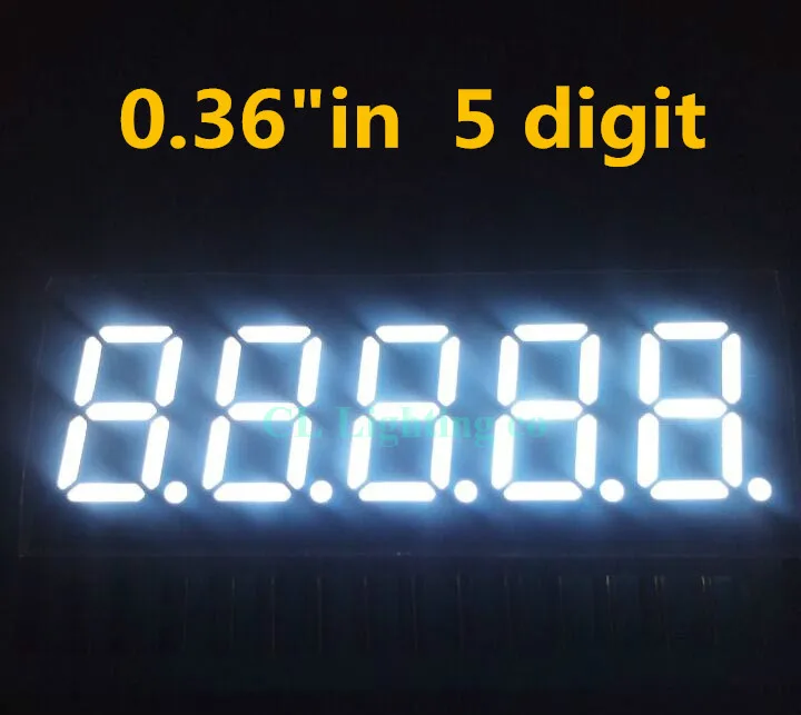 10 шт. 0,36 дюймов пять полусегментов цифровой трубки Белый цифровой трубки общий катод 0,3" 0,36 дюйма светодиодный дисплей