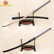 Full Tang Japanese Samurai Naginata Sword 1095 High Carbon Steel Clay Tempered Blade Sharp Brass Dragon Tsuba Can Cut Trees 45″