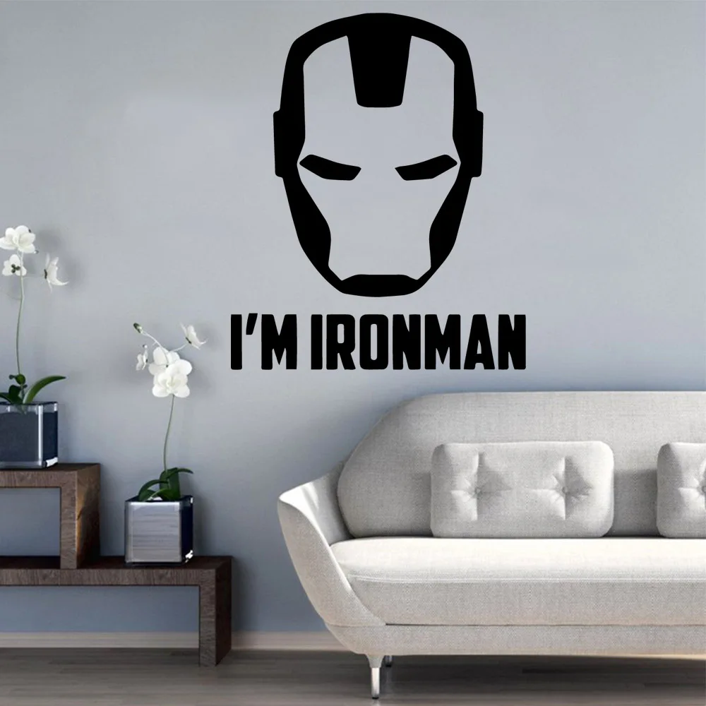

Funny Iron Man Home Decoration Accessories Bedroom Nursery Decoration Nordic Style Home Decoration adesivo de parede