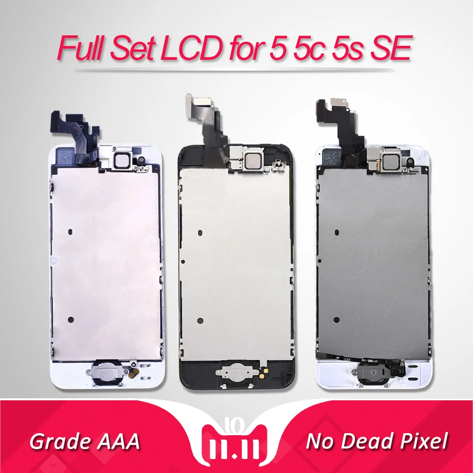 Full Set LCD for iPhone 5s 5c Screen Complete Assembly Display 5s SE Digitizer Replacement 6 With Front Camera Home Button