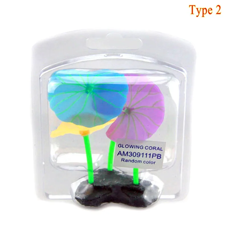 

Artificial Glowing Lotus Leaf Mushroom Coral Reef Luminous Stones Aquarium Decoration Fish Tank Ornament