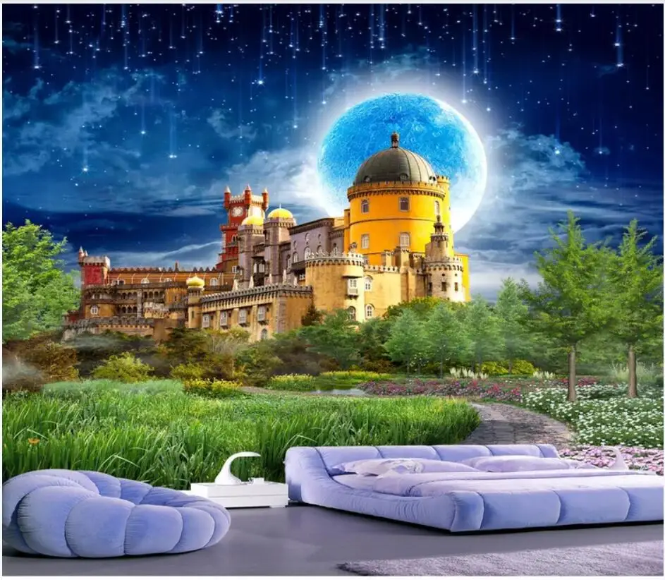 

WDBH Custom mural 3d room wallpaper Dream Castle, beautiful fairyland scenery Home decor 3d wall murals wallpaper for walls 3 d