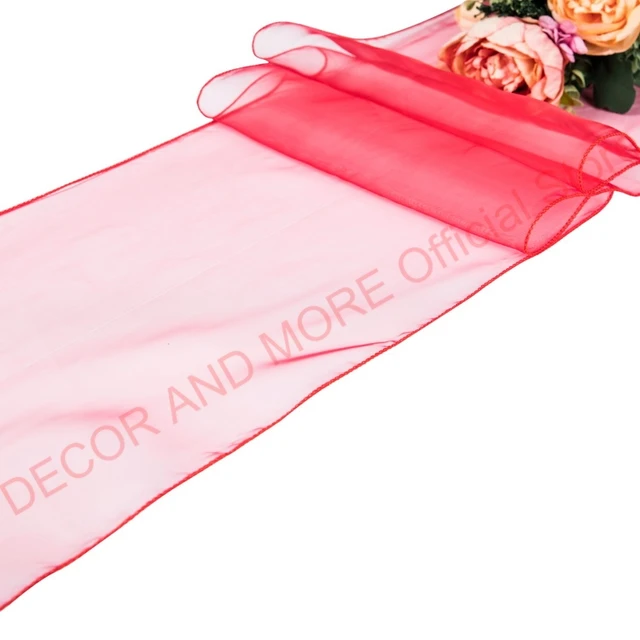 10PCS Wholesale Solid Organza Table Runner For Wedding Party Hotel