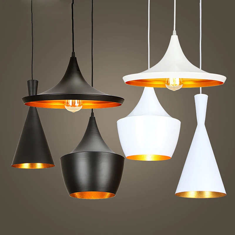 

Modern Musical Pendant Light Dining Room Bar Black Hanging Lamp Metal Restaurant White Ceiling Fixtures Lighting Free LED Bulb