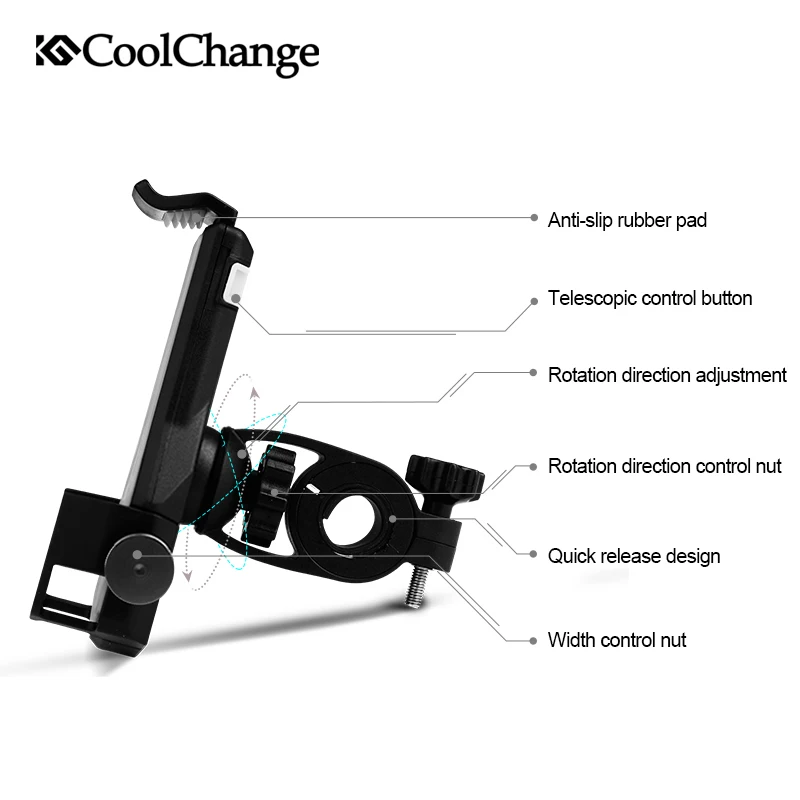Фото Подставка для телефона CoolChange на велосипед регулируемое Уличное оборудование Подставка для телефона CoolChange на велосипед регулируемое Уличное оборудование