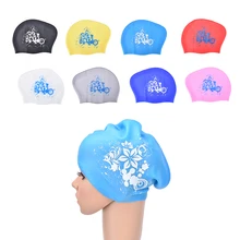 Boné de natação de silicone para o cabelo longo feminino à prova dwaterproof água natação bonés senhoras mergulho capô chapéu para crianças garras casquette