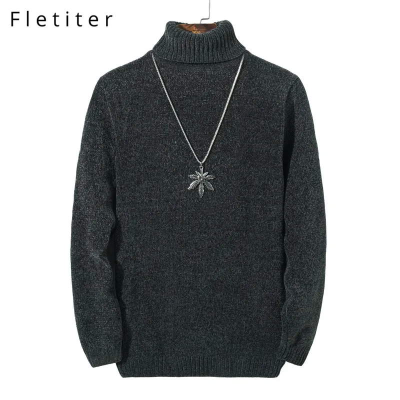 

Fletiter Sweater Men Clothes 2019 Autumn Winter Cashmere Wool Pullover Sweaters Plus Size Business Casual Turtleneck Pull Homme