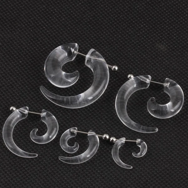 Fashion Fake Spiral Ear Tapers Snail Ear Expanders 1 pair men women 3/4/5/6/8 mm body jewelry plug pircing