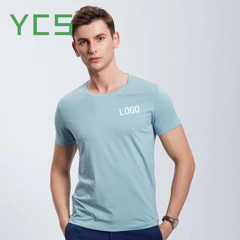 

YCS Store 95% cotton custom t shirt men with your text design customized high quality uniform T-shirt for company logo work wear
