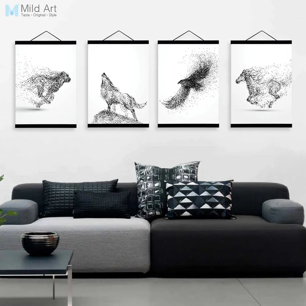 abstract black white ink