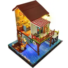 DIY Кукольный дом Прованс миниатюрные деревянные строительные Модель Кукольный домик Мебель модель Игрушечные лошадки для детей со дня рождения подарок