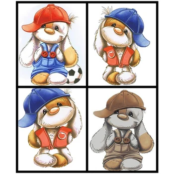 

5d Diy Diamond Paintings Rabbit Animal Pattern Round Rhinestone Cartoon Diamond Cross Stitch Wedding Series Diamond Embroidery