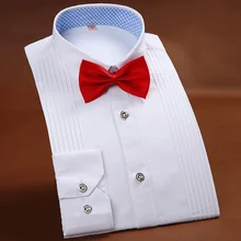 Высокая-конец Для мужчин смокинг рубашка сплошной Цвет футболки с длинными рукавами Свадебная вечеринка Для Мужчин's Рубашки для мальчиков белого и синего цвета розовый брендовая мужская рубашка 38-44