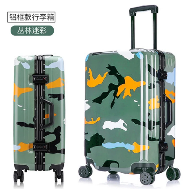 

100% aluminum frame Large volume 20/24/26 inch size Army style quality PC Rolling Luggage Spinner brand Travel Suitcase