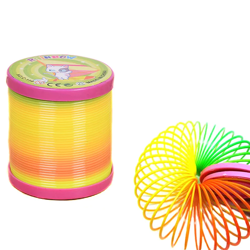 

Fashion Toys Protean colorful Rainbow Circle Folding Plastic Spring Coil Children's Creative Educational Toys