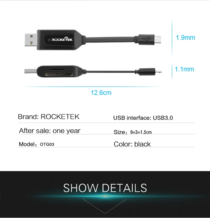 Rocketek micro usb 2,0 multi 2 в 1 память otg телефон кардридер адаптер для SD/TF micro SD ПК компьютер аксессуары для ноутбуков