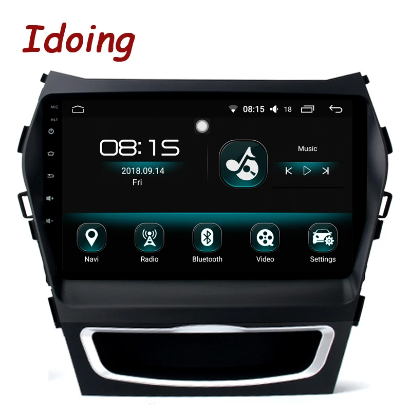 Best Idoing 9"4G RAM 64G ROM 2.5D IPS 8 Core Car Android 8.0 Radio Player Fit Hyundai IX45 2015-2017 Built-in GPS Navigation GLONASS 2