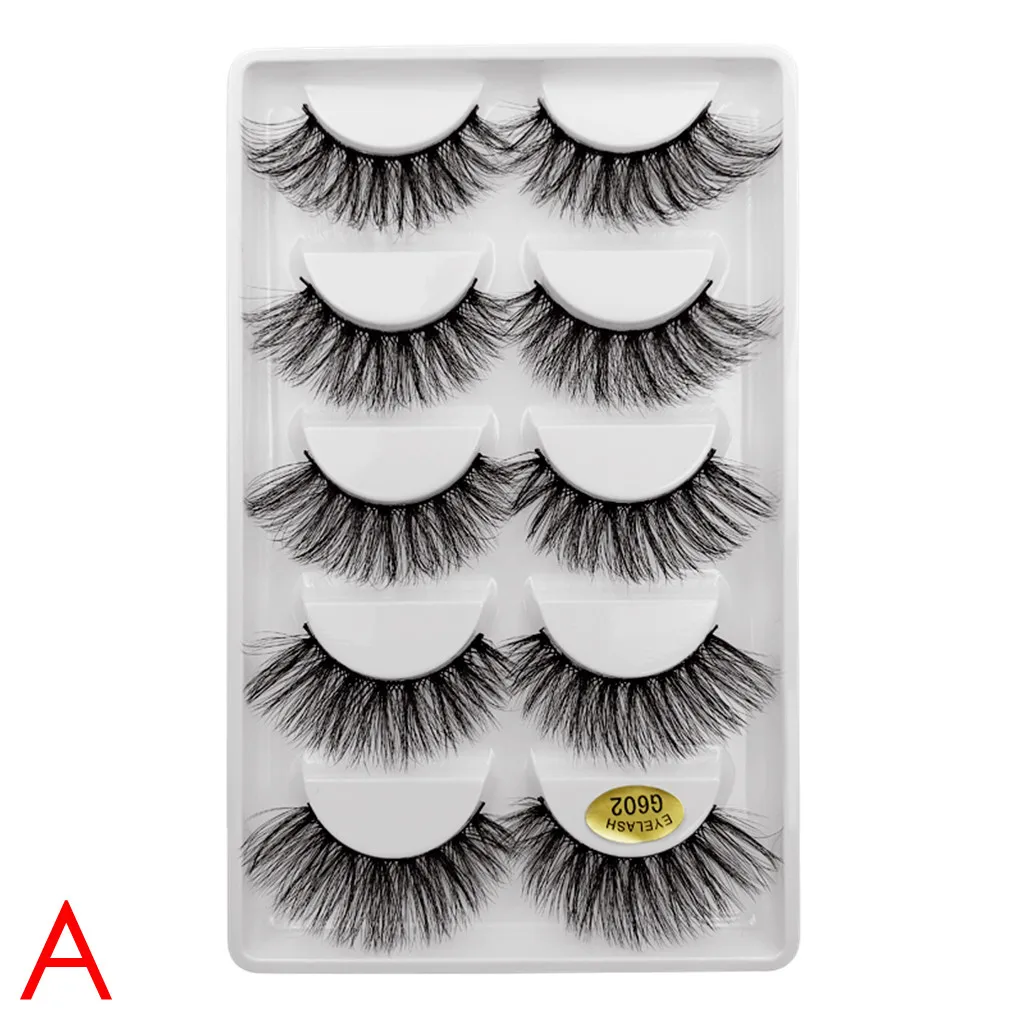 Luxury 5 Pair 3D False Eyelashes Fluffy Strip Eye Lashes Long Natural Party Makeup Fake Eyelash maquiagem profissional completa