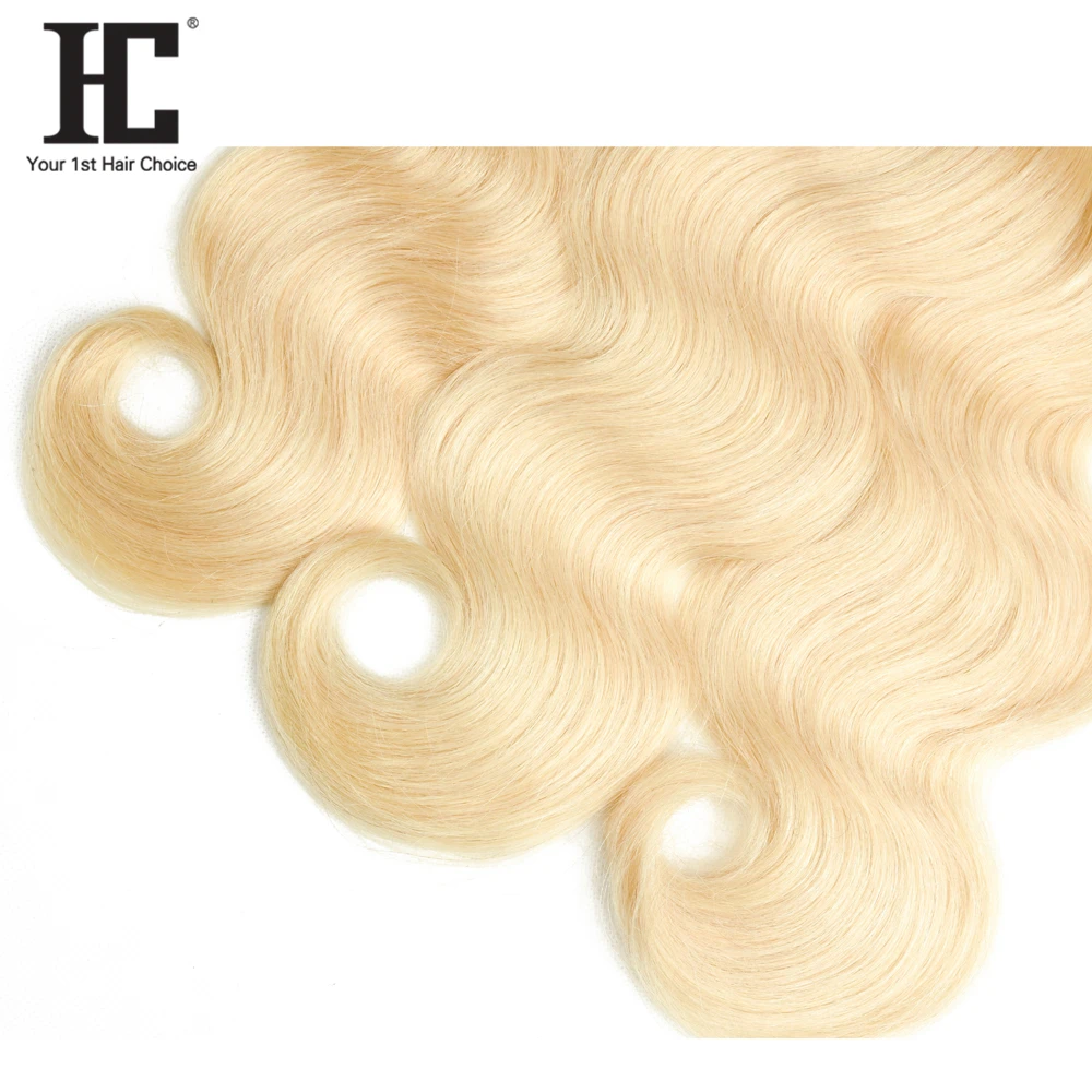 HC Brazilian Body Wave Human Hair 3 Bundles With Frontal Ear to Ear Lace Frontal Closure With 613 Blonde Bundles Remy Hair Weave HC Brazilian Body Wave Human Hair 3 Bundles With Frontal Ear to Ear Lace Frontal Closure With 613 Blonde Bundles Remy Hair Weave