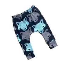 Штаны-шаровары для маленьких мальчиков; штаны; сезон осень-лето; хлопковые длинные брюки для новорожденных с лисой; Мягкие штаны; штаны-шаровары для младенцев