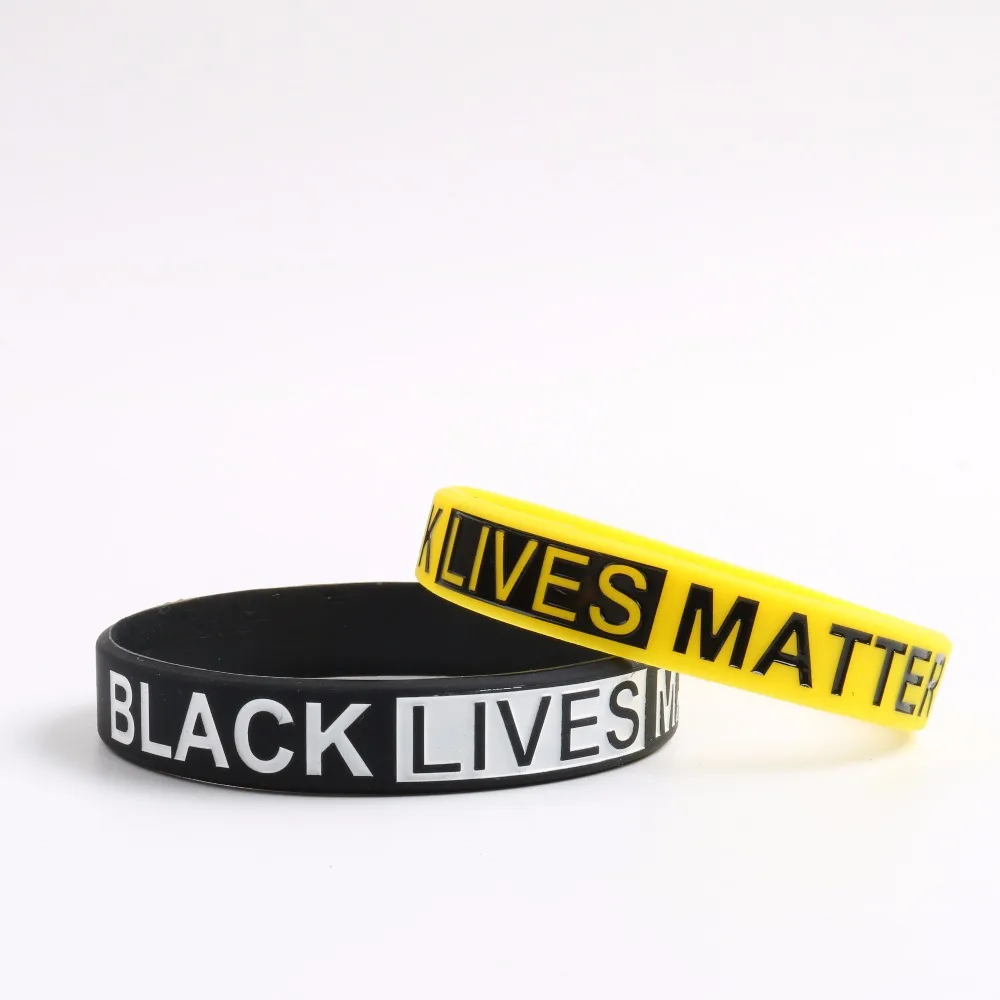 2 шт. горячая Распродажа Черный Lives Matter браслет черная желтая силиконовая резина браслет браслеты для мужчин и женщин модные ювелирные изделия Gitfs