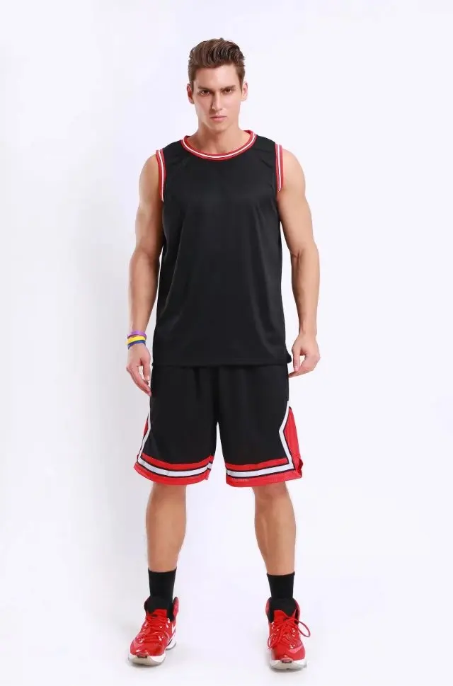 Men plain basketball jerseys male basketball sets adult sports training