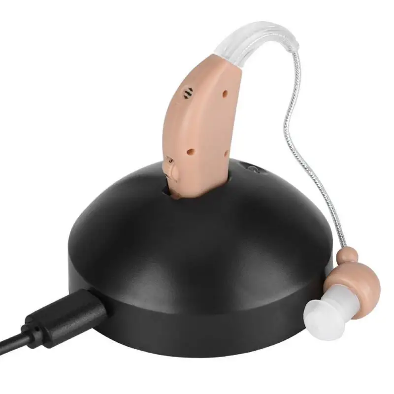 Rechargeable Hearing Aid for Elderly/ Hearing Loss Sound Amplifier with Charging Dock US Plugin