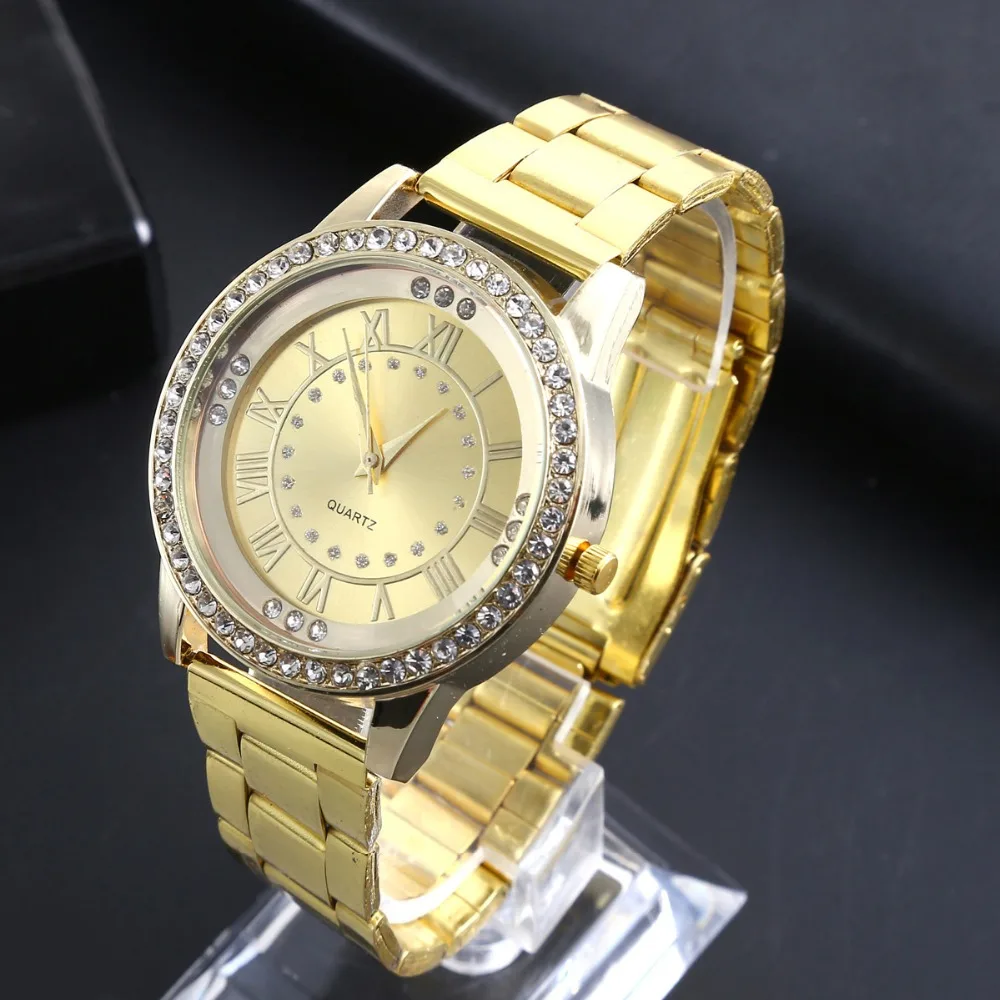Модные часы Для женщин Часы римскими цифрами с бриллиантами Для женщин часы женские часы из розового золота Для женщин relogio feminino