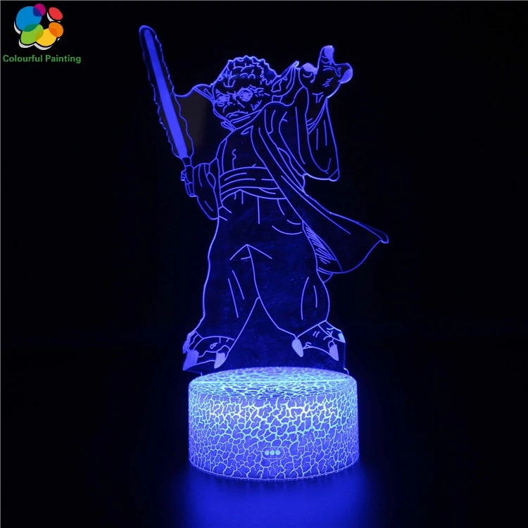 

Remote Start War 2019 Hot Sale 3D Light LED Crack Base Illusion Night Light 7 Color Changing Mood 3AA Battery Powered USB Lamp 6