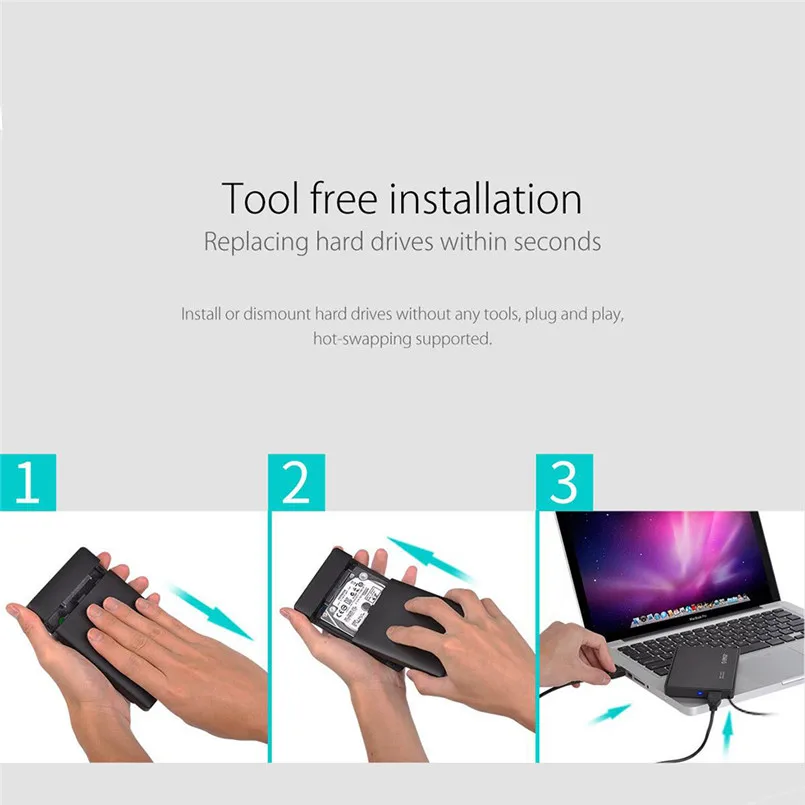 USB 3.0 to SATA External 3.5 Hard Drive Enclosure Case For 3.5 SATA HDD and SSD Hard Disk Box 40JUN2710