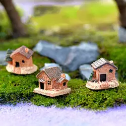 3 шт./компл. мини Изделия из смолы миниатюрный дом волшебный сад, кукольный дом украшения Террариум с мхом микро пейзаж