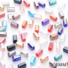 Прямоугольные Австрийские хрустальные бусины 3*6 мм 100 шт. высокое качество длинное стекло квадратной формы свободные бусины для изготовления ювелирных изделий браслет DIY