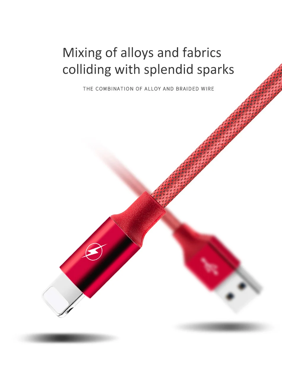 Nylon Lighting Charger Cord Fast Charging iphone 55S66S78X Plus Charge Cables 8 Pin Tablet For iPad Mini 0 (4)